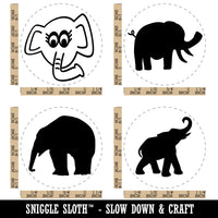 Elephants Trumpeting Funny Face Rubber Stamp Set for Stamping Crafting Planners