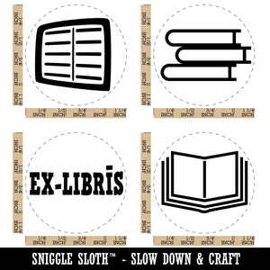 My Books Ex-Libris Reading Rubber Stamp Set for Stamping Crafting Planners