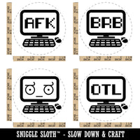 Computer Face BRB AFK OTL Rubber Stamp Set for Stamping Crafting Planners