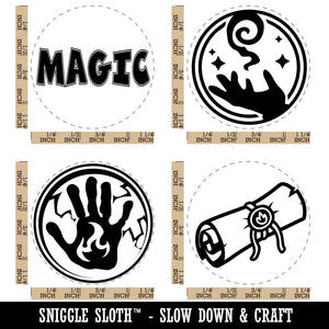 Magic Spells Scroll Sorcerer Mage Wizard Rubber Stamp Set for Stamping Crafting Planners