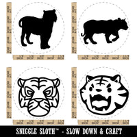 Tiger Cute Fierce Head Walking Standing Rubber Stamp Set for Stamping Crafting Planners