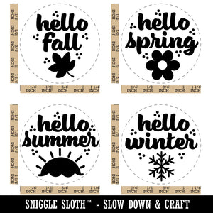 Hello Seasons Spring Summer Fall Winter Rubber Stamp Set for Stamping Crafting Planners