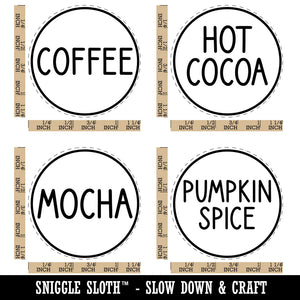 Flavor Scent Labels Coffee Mocha Hot Cocoa Pumpkin Spice Rubber Stamp Set for Stamping Crafting Planners