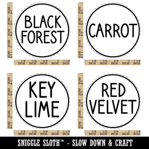 Flavor Scent Labels Red Velvet Carrot Black Forest Key Lime Rubber Stamp Set for Stamping Crafting Planners
