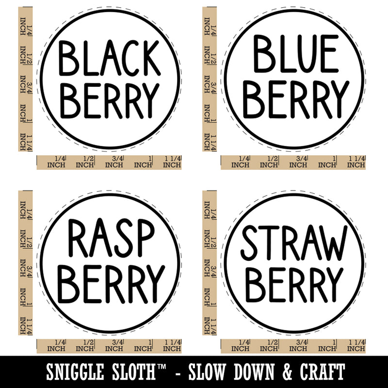 Flavor Scent Labels Blueberry Raspberry Blackberry Strawberry Rubber Stamp Set for Stamping Crafting Planners