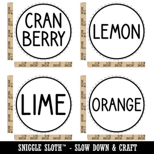 Flavor Scent Labels Lemon Lime Orange Cranberry Rubber Stamp Set for Stamping Crafting Planners