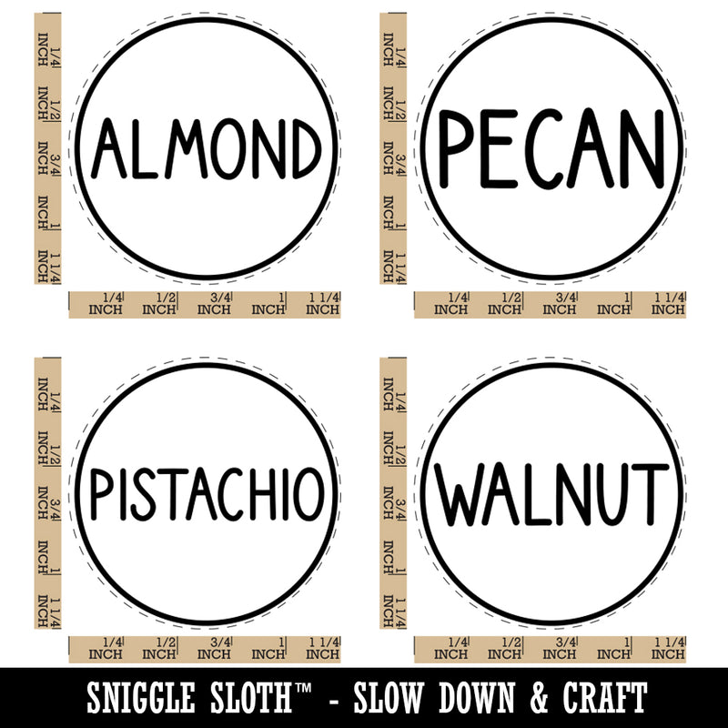 Flavor Scent Labels Pecan Almond Walnut Pistachio Rubber Stamp Set for Stamping Crafting Planners