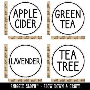 Flavor Scent Labels Lavender Tea Tree Green Apple Cider Rubber Stamp Set for Stamping Crafting Planners