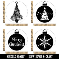 Christmas Holiday Ornaments and Tree Rubber Stamp Set for Stamping Crafting Planners