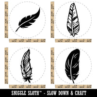 Feathers Artsy Bird Hand Drawn Rubber Stamp Set for Stamping Crafting Planners