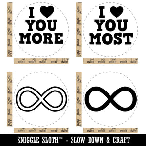 I Love You More Most Infinity Romance Rubber Stamp Set for Stamping Crafting Planners