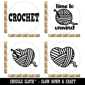 Crocheting Crochet Ball Heart of Yarn Rubber Stamp Set for Stamping Crafting Planners