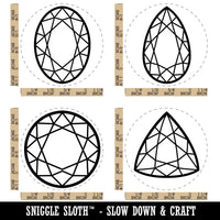 Diamond Gem Cut Styles Round Oval Triangle Pear Rubber Stamp Set for Stamping Crafting Planners