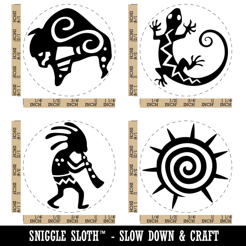 Southwest Native American Tribal Art Rubber Stamp Set for Stamping Crafting Planners