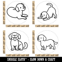 Labrador Retriever Dogs Standing Sitting Playing Rubber Stamp Set for Stamping Crafting Planners