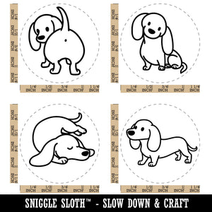 Dachshund Wiener Dogs Standing Sleeping Sitting Butt Rubber Stamp Set for Stamping Crafting Planners