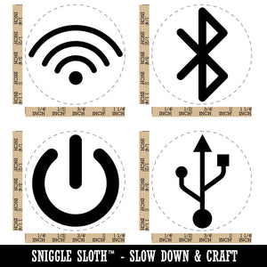 Electronics Computer Symbols USB Bluetooth Wifi Power Rubber Stamp Set for Stamping Crafting Planners