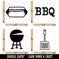 BBQ Grill Hot Dog Cooking Out Rubber Stamp Set for Stamping Crafting Planners
