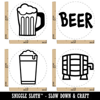 Fun Beer Stein Keg Glass Foam Rubber Stamp Set for Stamping Crafting Planners
