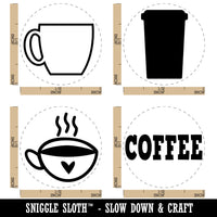 Fun Coffee Cup Travel Mug Rubber Stamp Set for Stamping Crafting Planners