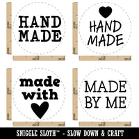 Hand Made by Me Heart Love Rubber Stamp Set for Stamping Crafting Planners