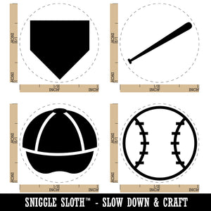 Baseball Cap Bat Home Plate Rubber Stamp Set for Stamping Crafting Planners