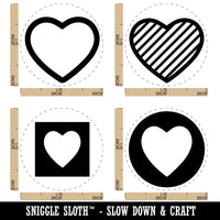 Heart Love Box Circle Stripes Rubber Stamp Set for Stamping Crafting Planners