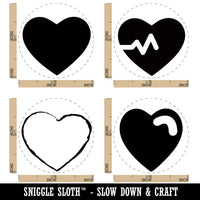 Heart Solid Sketch Beat Swoop Rubber Stamp Set for Stamping Crafting Planners