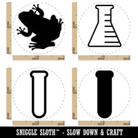 School Science Class Beaker Test Tube Frog Rubber Stamp Set for Stamping Crafting Planners