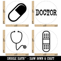 Medical Doctor MD Stethoscope Bandage Pill Rubber Stamp Set for Stamping Crafting Planners