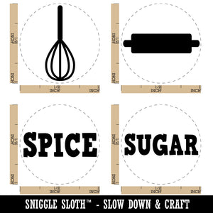 Baking Sugar Spice Rolling Pin Whisk Rubber Stamp Set for Stamping Crafting Planners