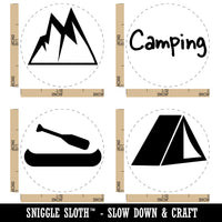 Camping Tent Canoe Mountains Fun Text Rubber Stamp Set for Stamping Crafting Planners