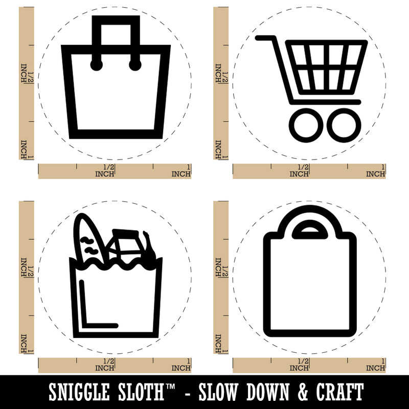 Grocery Shopping Cart Bag Rubber Stamp Set for Stamping Crafting Planners