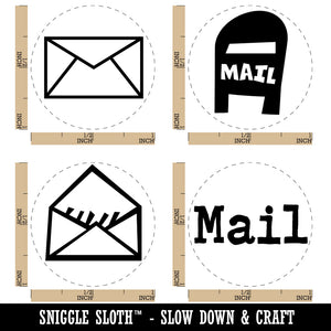 Mail Box Letter Envelope Rubber Stamp Set for Stamping Crafting Planners