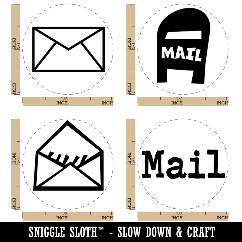 Mail Box Letter Envelope Rubber Stamp Set for Stamping Crafting Planners