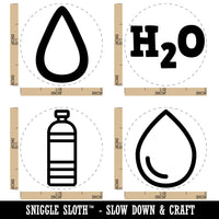 Water Bottle Hydrate H2O Drop Icons Tracker Rubber Stamp Set for Stamping Crafting Planners