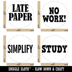 Teacher School Late Paper Simplify No Work Study Rubber Stamp Set for Stamping Crafting Planners