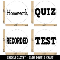 Teacher School Quiz Homework Test Recorded Rubber Stamp Set for Stamping Crafting Planners