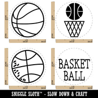 Basketball Ball Hoop Doodle Sport Text Rubber Stamp Set for Stamping Crafting Planners