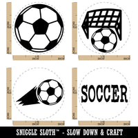 Soccer Ball Goal Net Sport Text Rubber Stamp Set for Stamping Crafting Planners