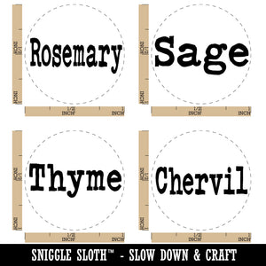 Herbs Rosemary Sage Thyme Chervil Rubber Stamp Set for Stamping Crafting Planners