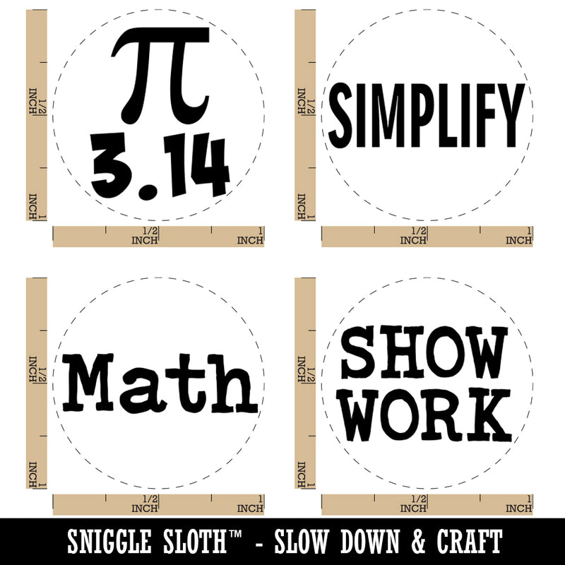 School Math Class Teacher Simplify Pi Show Work Rubber Stamp Set for Stamping Crafting Planners