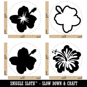 Hibiscus Flower Tropical Hawaii Rubber Stamp Set for Stamping Crafting Planners