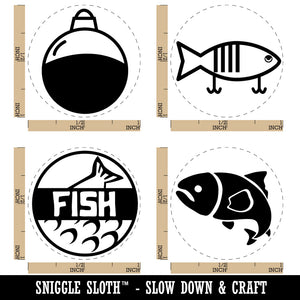 Fish Fishing Float Bobber Lure Rubber Stamp Set for Stamping Crafting Planners