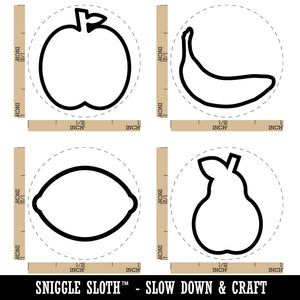 Fruit Apple Banana Pear Lemon Rubber Stamp Set for Stamping Crafting Planners