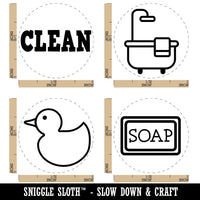 Bath Time Rubber Duck Ducky Soap Clean Rubber Stamp Set for Stamping Crafting Planners