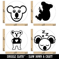 Koala Face Shirt Sleepy Eating Leaves Rubber Stamp Set for Stamping Crafting Planners