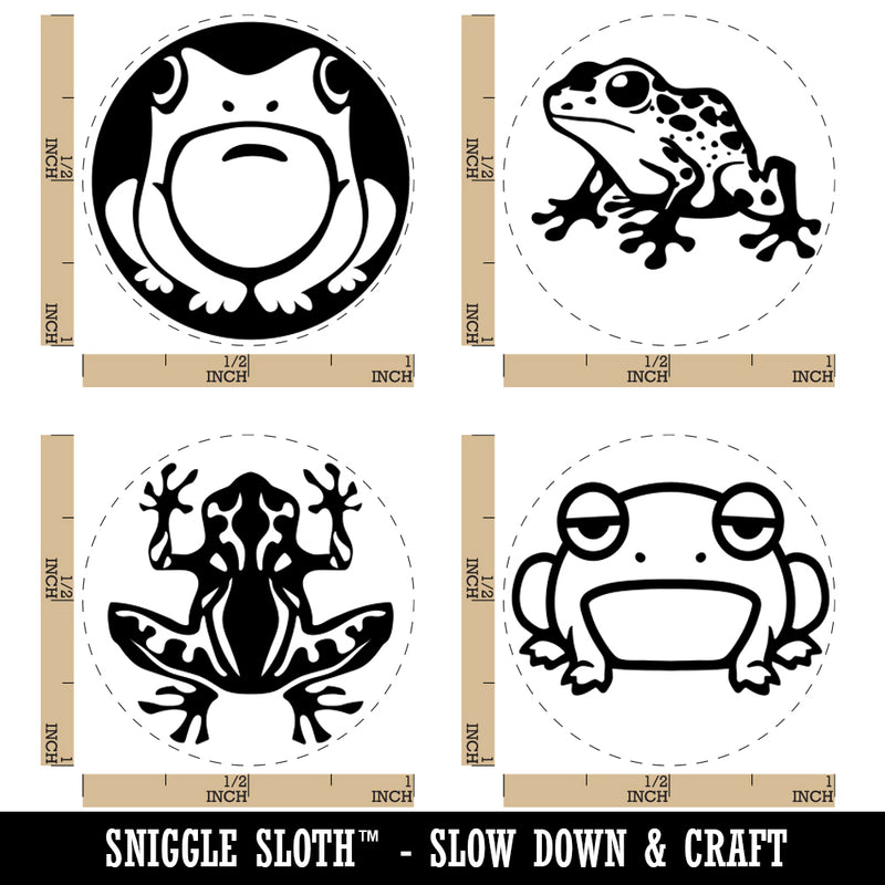 Frog Poison Tribal Grumpy Cute Sitting Rubber Stamp Set for Stamping Crafting Planners