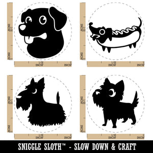 Cartoon Dogs Terrier Labrador Wiener Hotdog Rubber Stamp Set for Stamping Crafting Planners