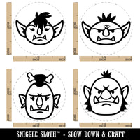 Orc and Goblin Gaming Character Faces Male Female Rubber Stamp Set for Stamping Crafting Planners